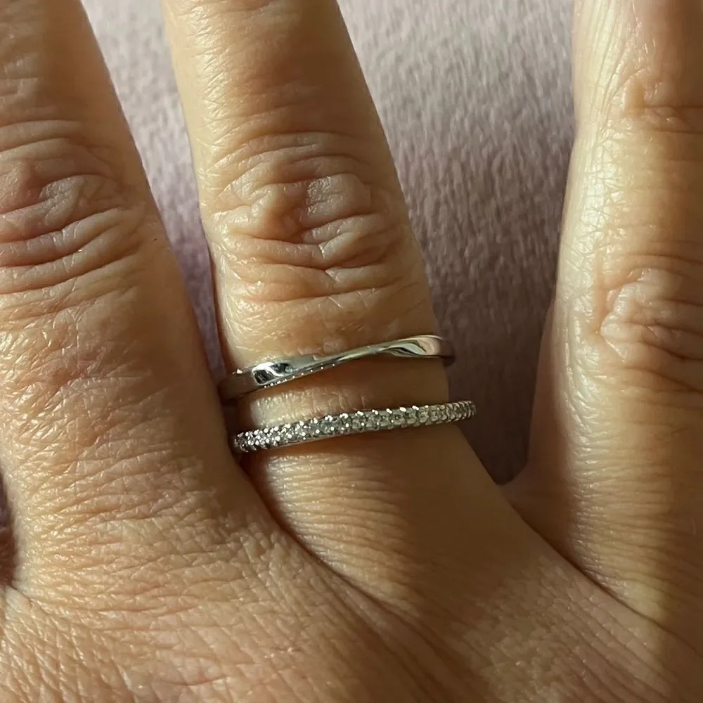 The Twist and Bling Duo Ring in 925 silver
